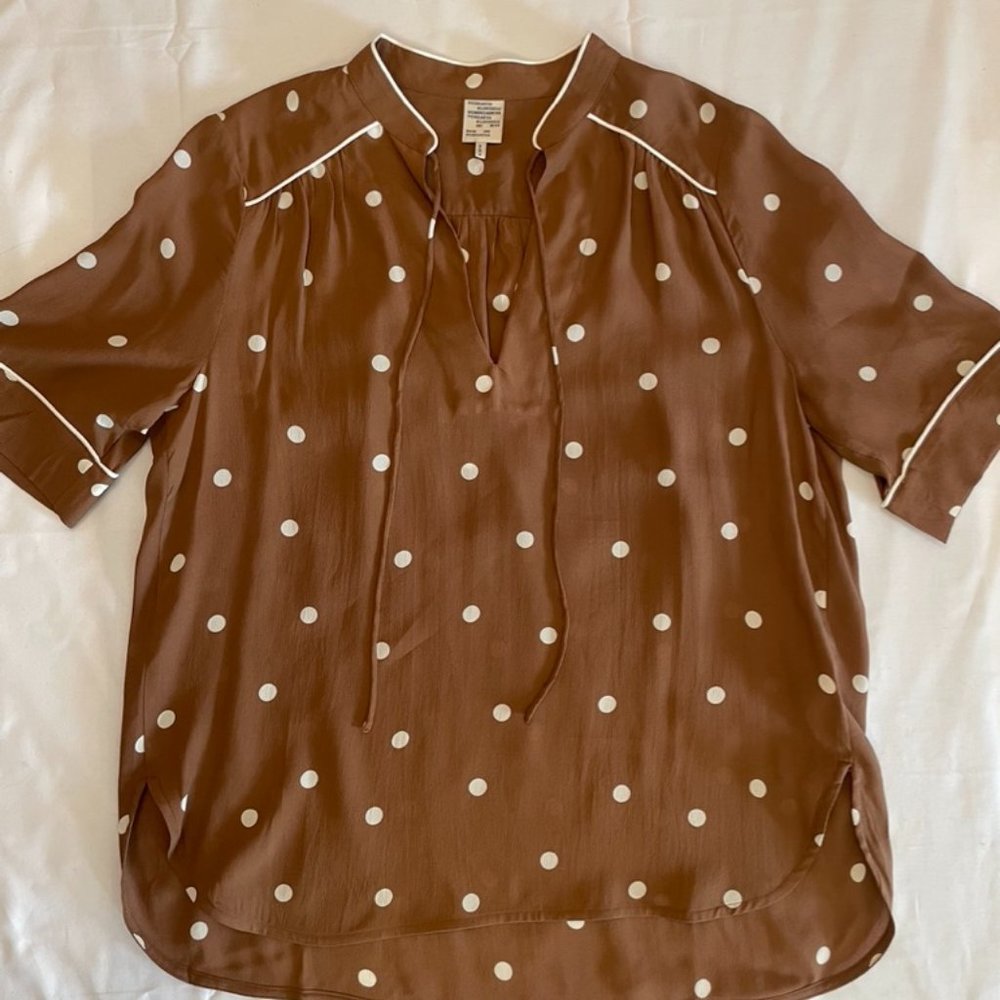 Baum Und Pferdgarten Brown polka dot blouse